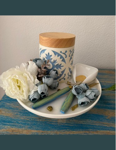 Azure Bloom Cutlery Holder