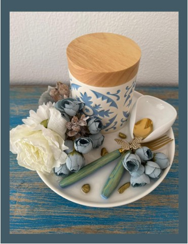 Azure Bloom Cutlery Holder