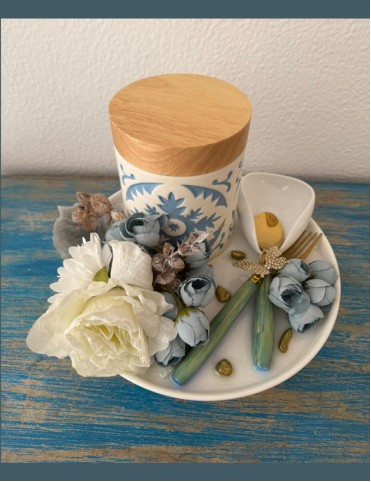 Azure Bloom Cutlery Holder