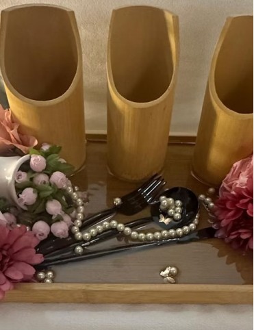 Bamboo Cutlery Holder
