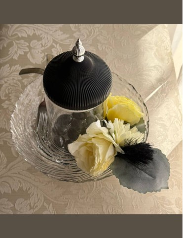 Floral Elegance Glass Cutlery Holder