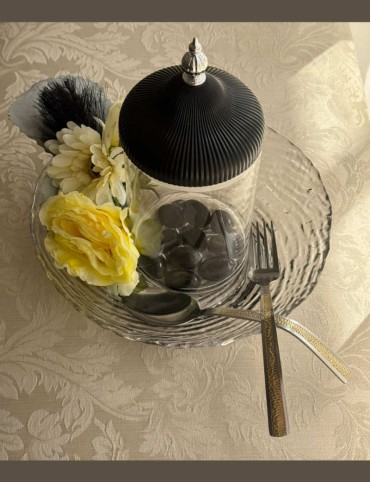Floral Elegance Glass Cutlery Holder