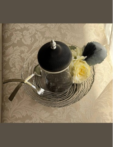 Floral Elegance Glass Cutlery Holder