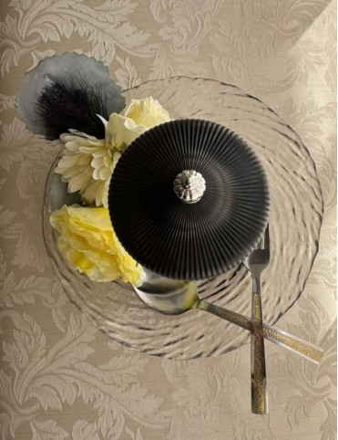 Floral Elegance Glass Cutlery Holder