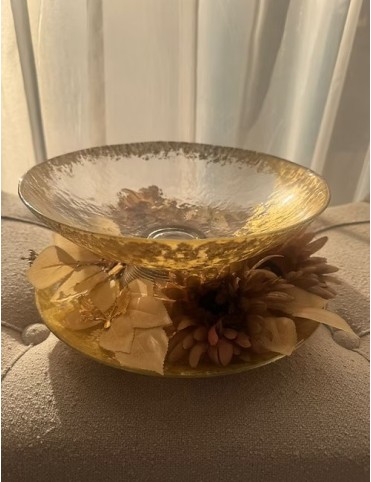 Floral Glass Bowl