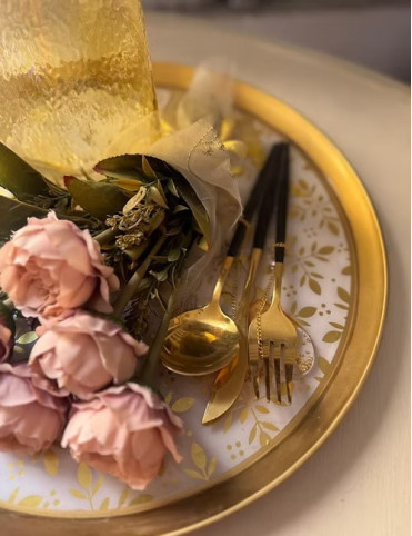 Floral Resin Cutlery Holder Set