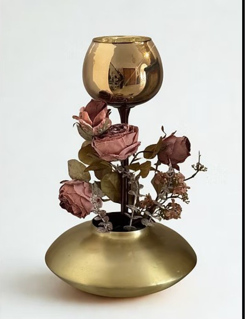 Frosted Glass Bloom Candle Sculpture