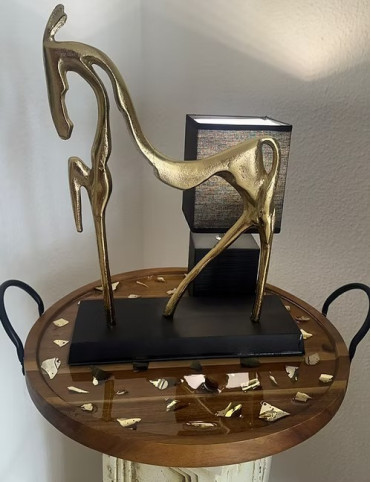 Gilded Gallop Lamp