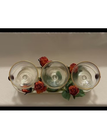 Golden Rose Serveware trio