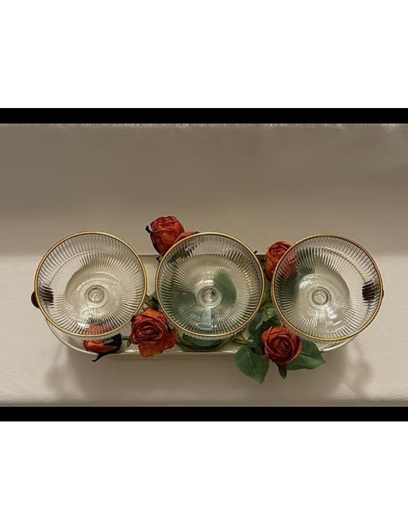 Golden Rose Serveware trio