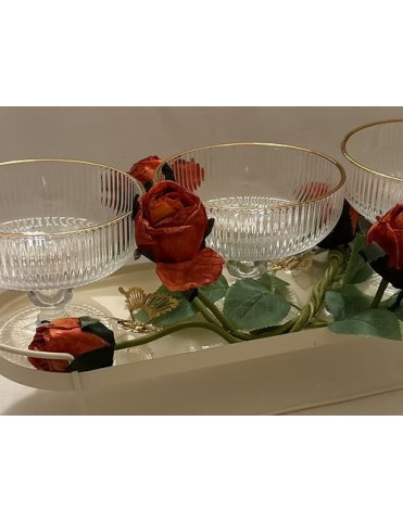 Golden Rose Serveware trio