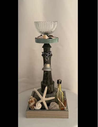 Granite Lighthouse Candle Holder