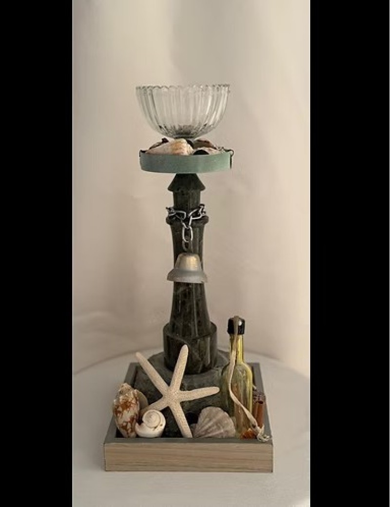 Granite Lighthouse Candle Holder