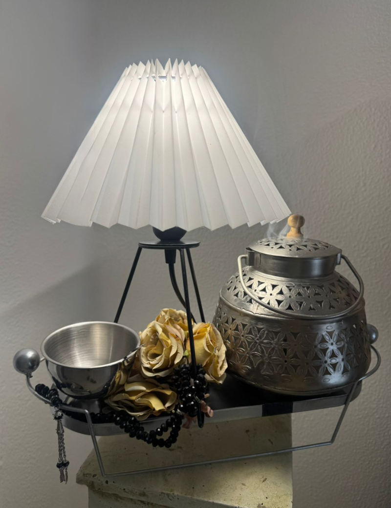 Hand Designed Oudh Burner and Lamp Ritual Set
