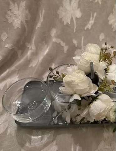 Ivory Bloom Trio Bowl