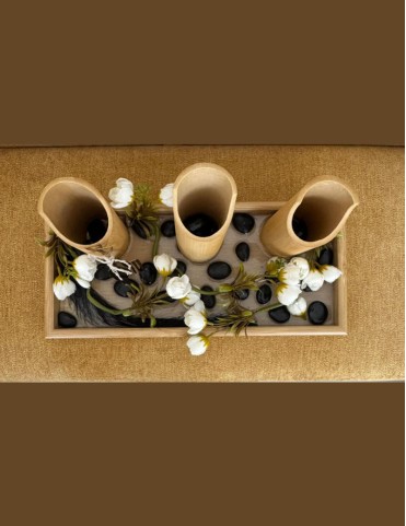 Rustic Bloom Bamboo Cutlery Holder