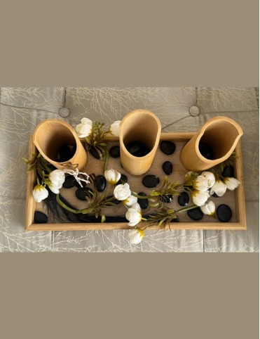Rustic Bloom Bamboo Cutlery Holder