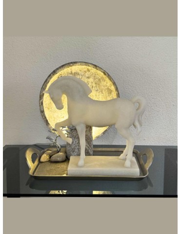 Silver Moon Stallion Lamp