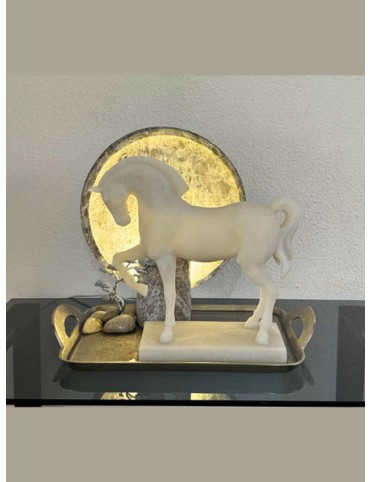 Silver Moon Stallion Lamp