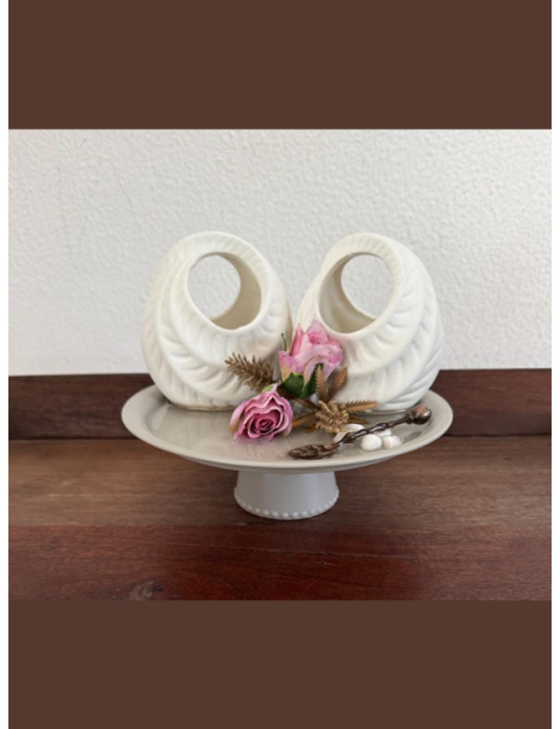 Soft Roses Dual Cutlery Holder